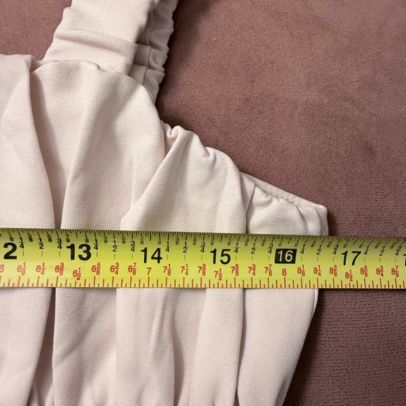 MORE TO COME cream Blair Mini Dress puff bubble skirt square neck M - Picture 7 of 8